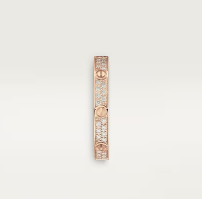 [⭐Aura]LOVE RING 2.6mm-wide full-diamond ring Rose Gold
