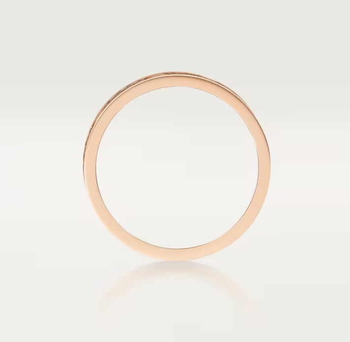 [⭐Aura]LOVE RING 4mm-wide full-diamond ring Rose Gold