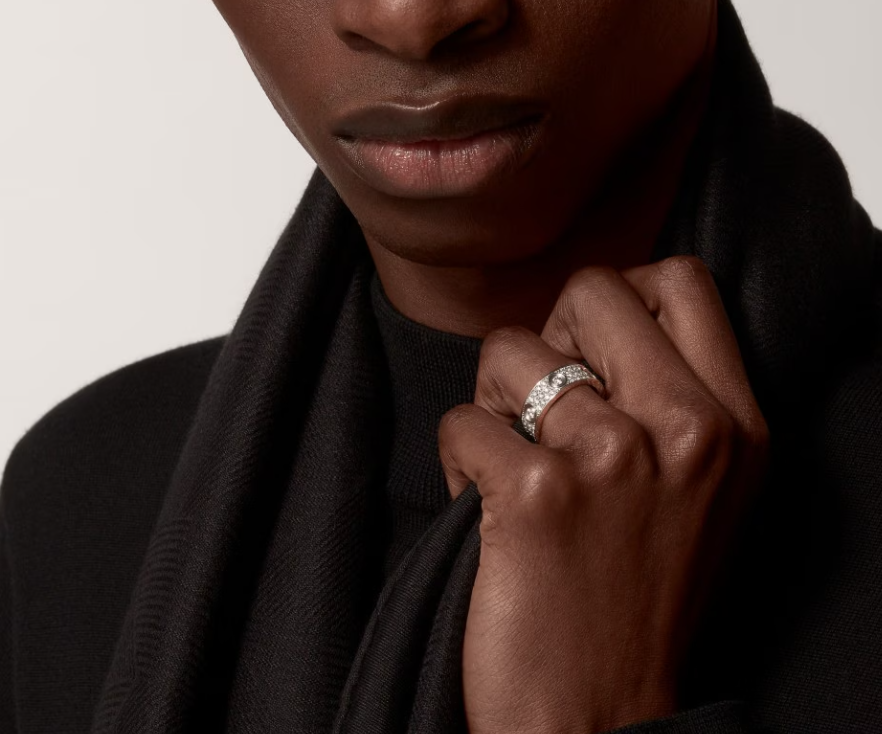 [⭐Aura]LOVE RING 6.5MM Full Diamond, 6 Major Diamonds Silver