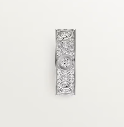 [⭐Aura]LOVE RING 6.5MM Full Diamond, 6 Major Diamonds Silver