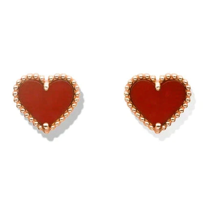 [⭐Aura]HEART CARNELIAN STUD EARRINGS