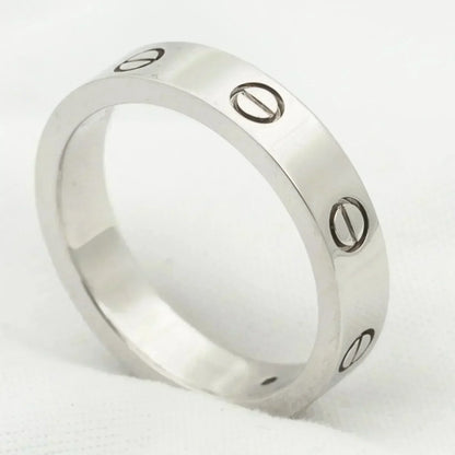 [⭐Aura]LOVE RING 4MM 1 DIAMOND SILVER
