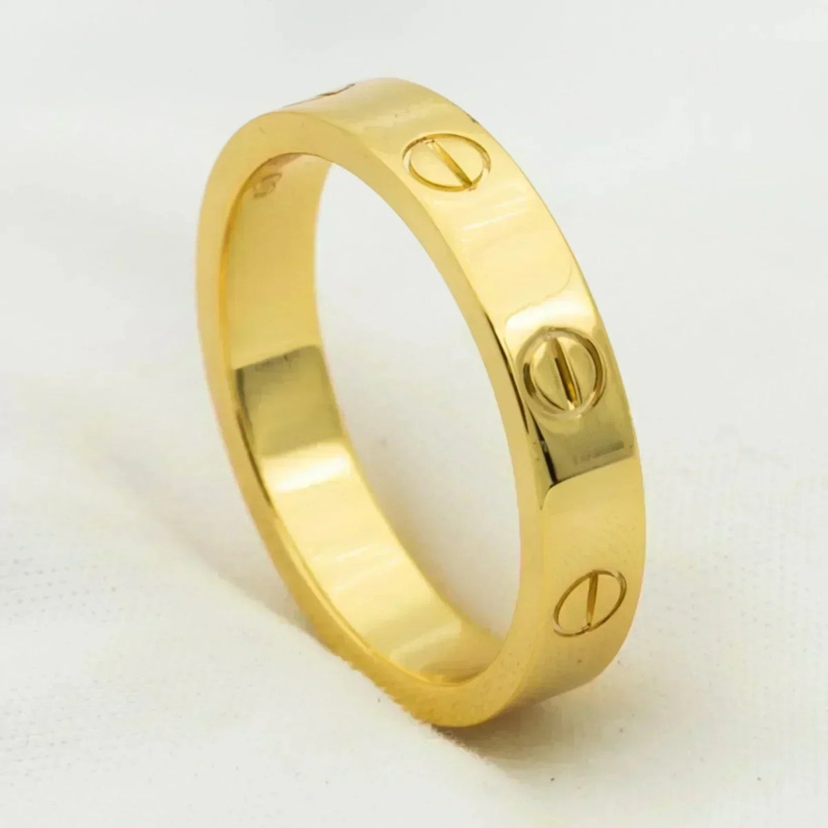 [⭐Aura]LOVE RING 4MM 1 DIAMOND GOLD