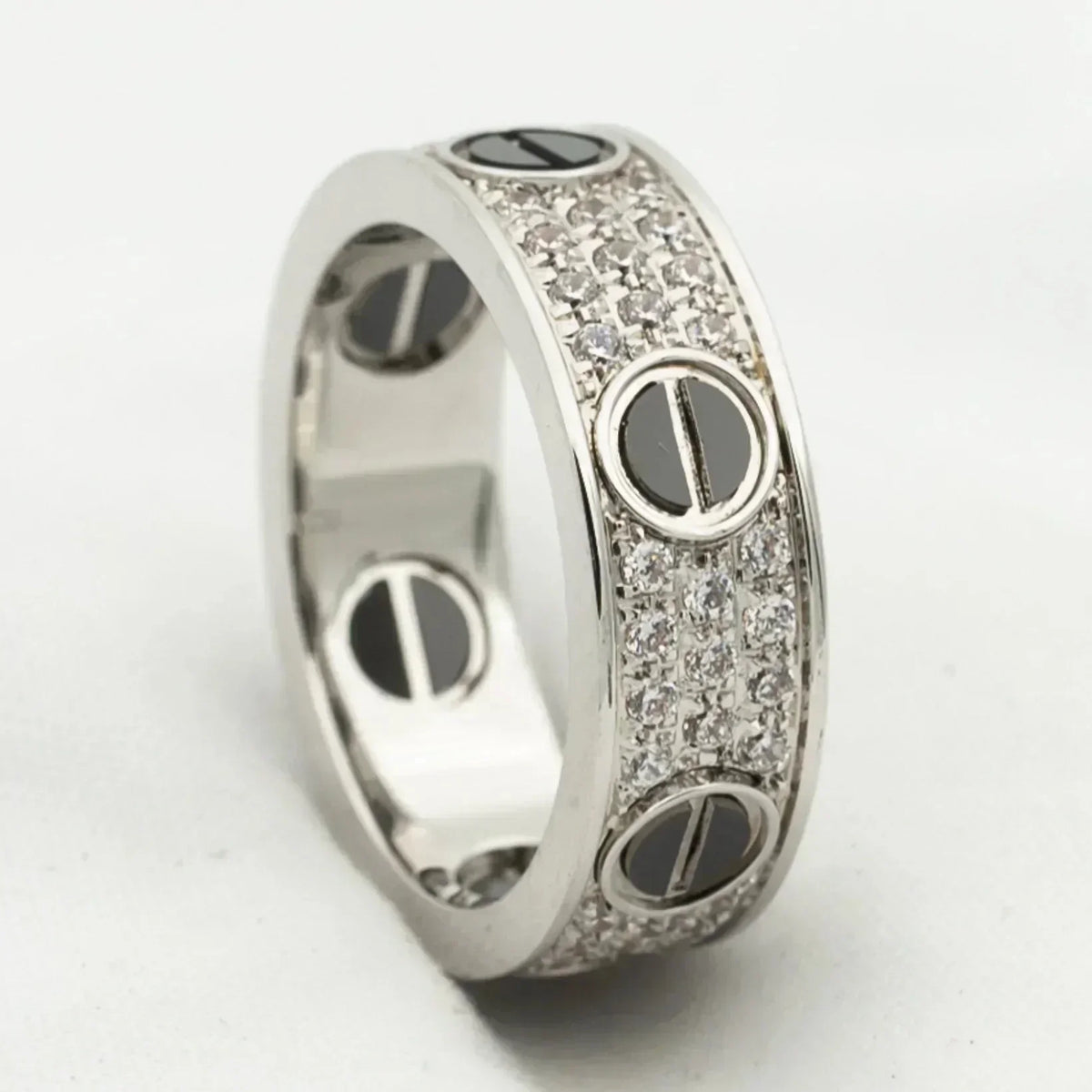 [⭐Aura]LOVE RING 5.5MM DIAMONDS PAVED CERAMIC