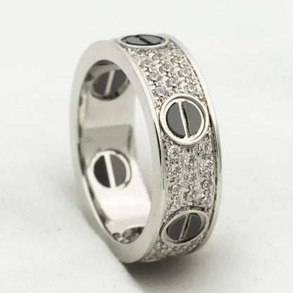 [⭐Aura]LOVE RING 5.5MM DIAMONDS PAVED CERAMIC