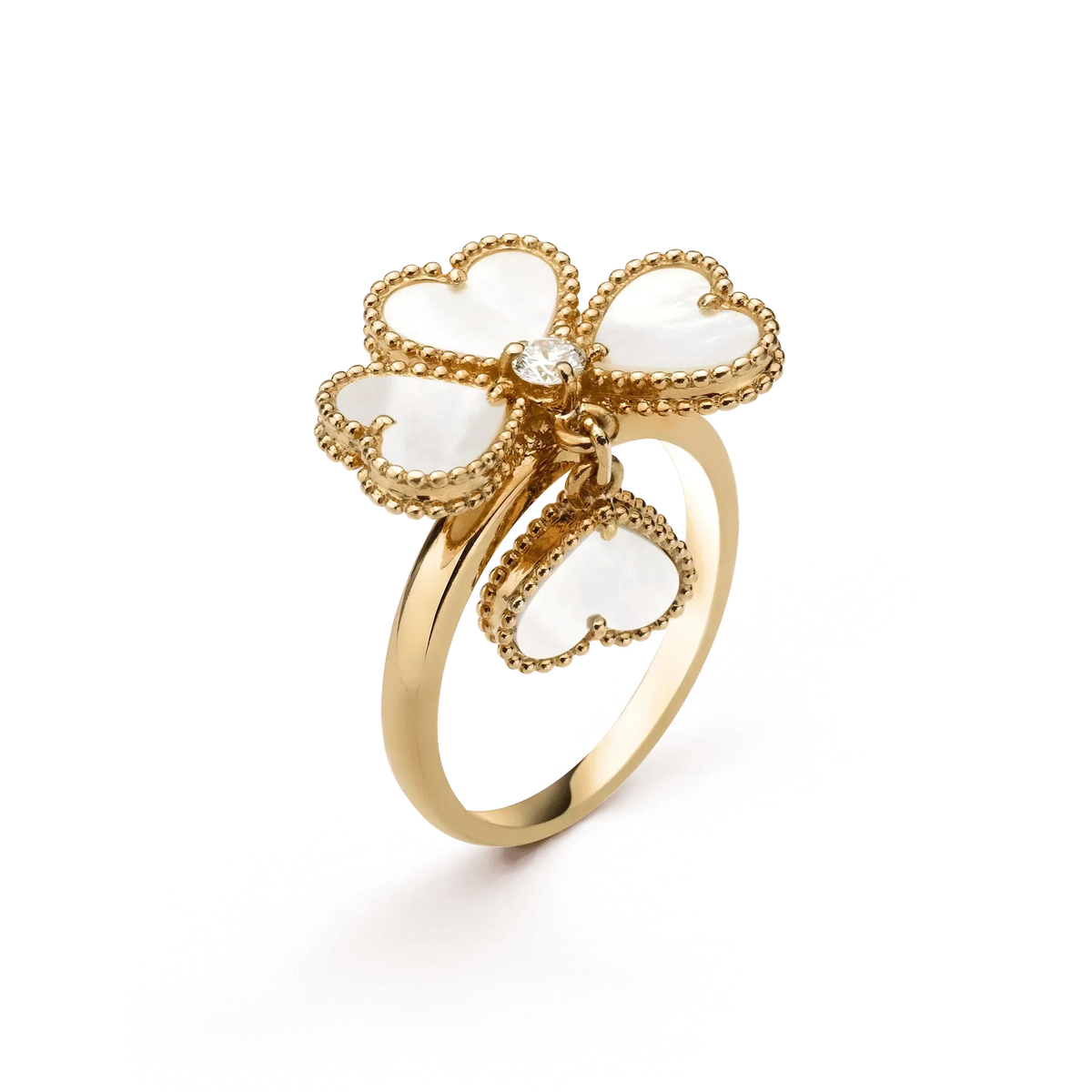 [⭐Aura]SWEET CLOVER WHITE MOP RING