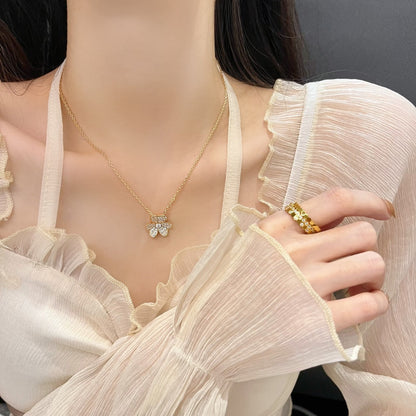 [⭐Aura]FLOWER DIAMOND NECKLACE