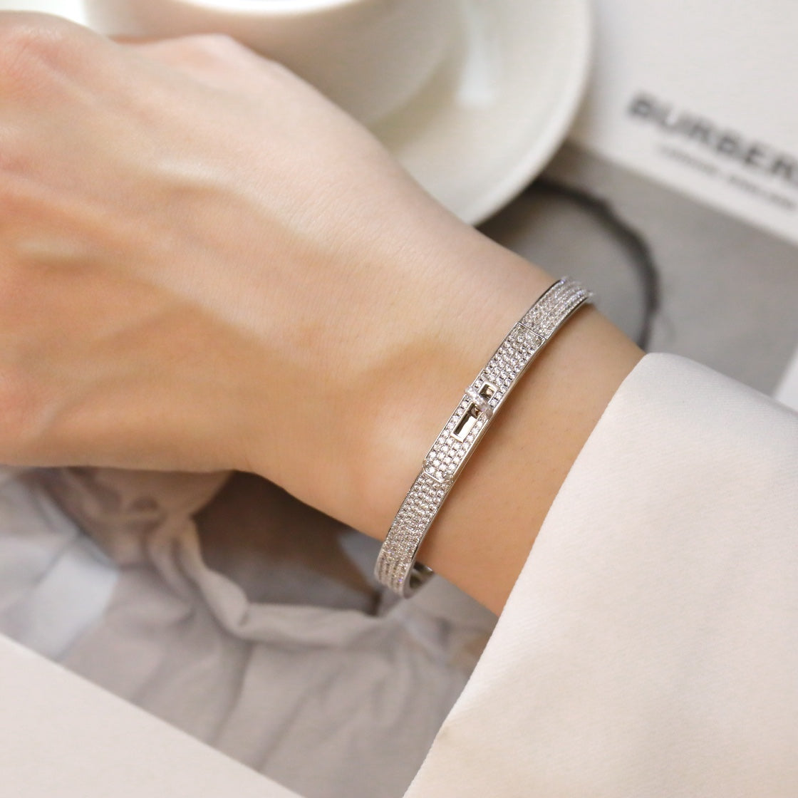 [⭐Aura]KELLY BRACELET DIAMOND PAVED