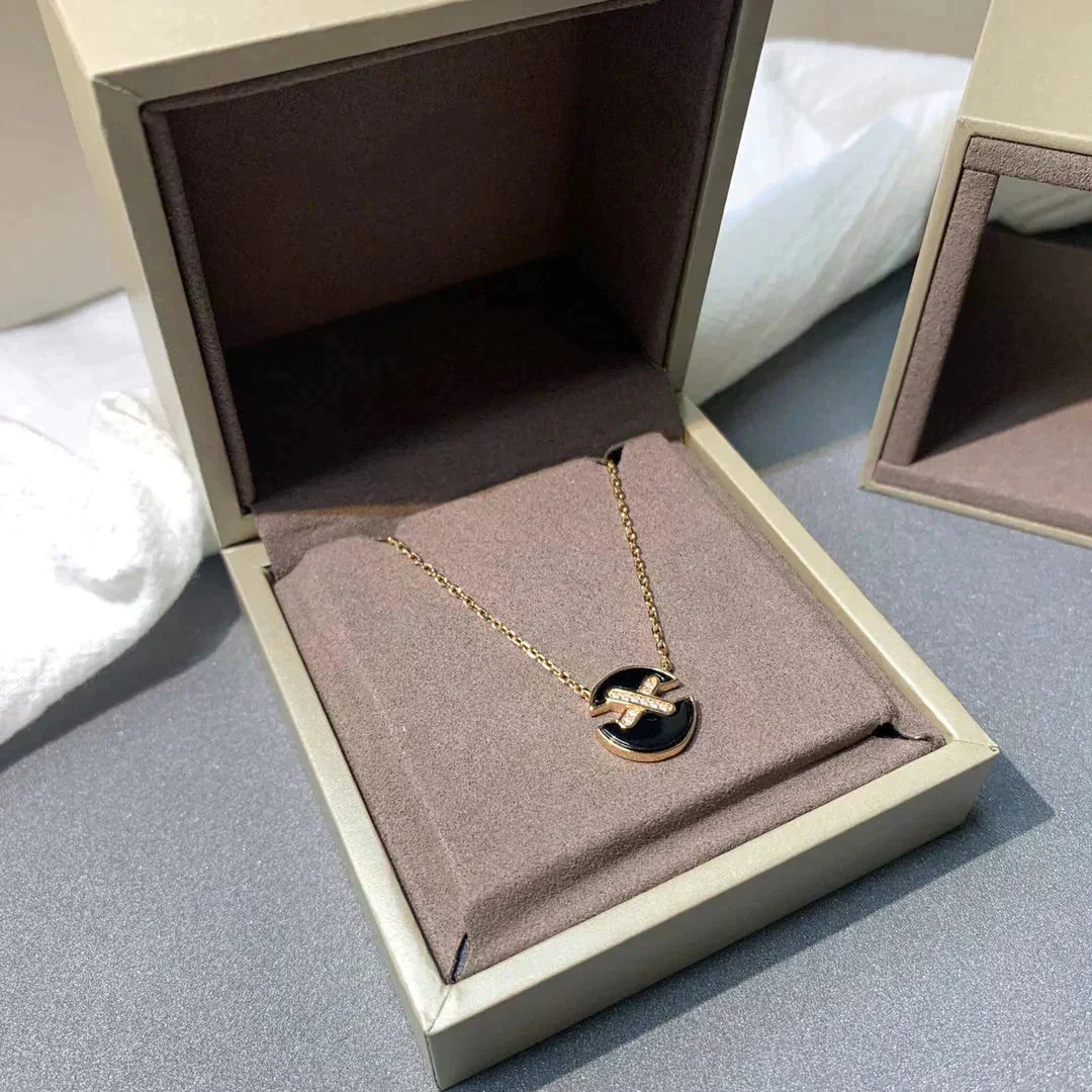 [⭐Aura]JEUX DE ROSE GOLD DIAMOND NECKLACE