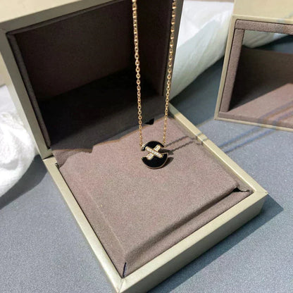 [⭐Aura]JEUX DE ROSE GOLD DIAMOND NECKLACE