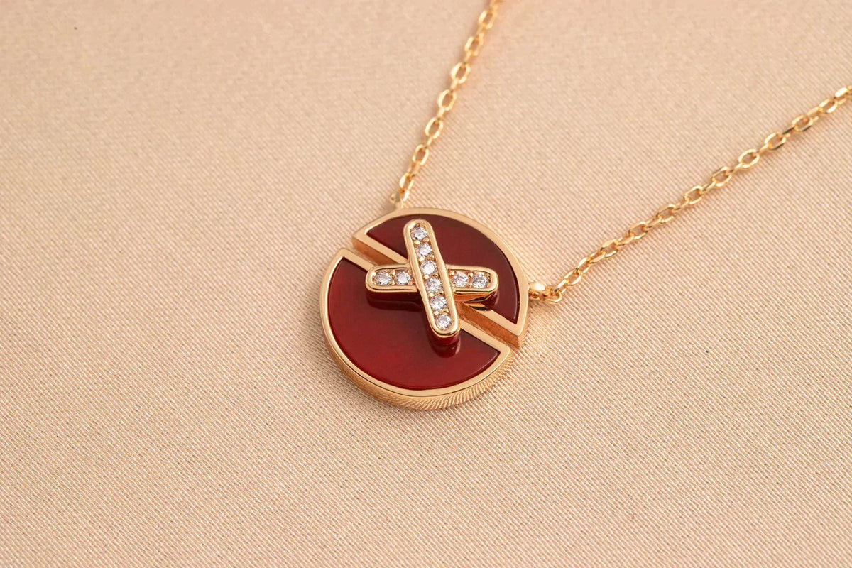 [⭐Aura]JEUX DE ROSE GOLD DIAMOND NECKLACE