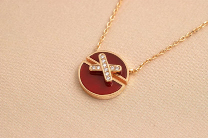 [⭐Aura]JEUX DE ROSE GOLD DIAMOND NECKLACE