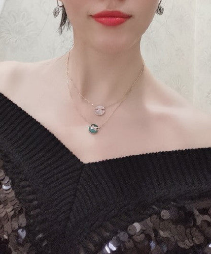 [⭐Aura]JEUX DE PINK GOLD DIAMOND NECKLACE