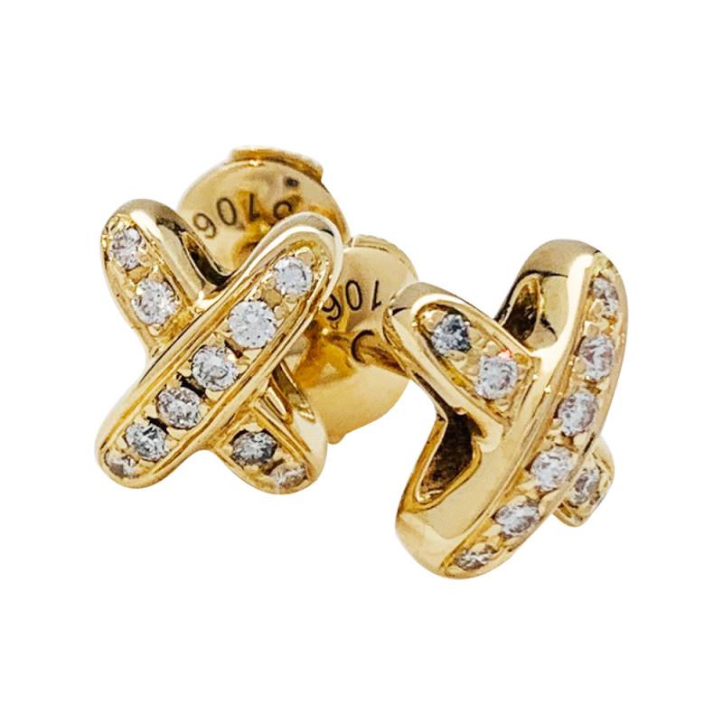 [⭐Aura]JEUX DE GOLD DIAMOND EARRINGS