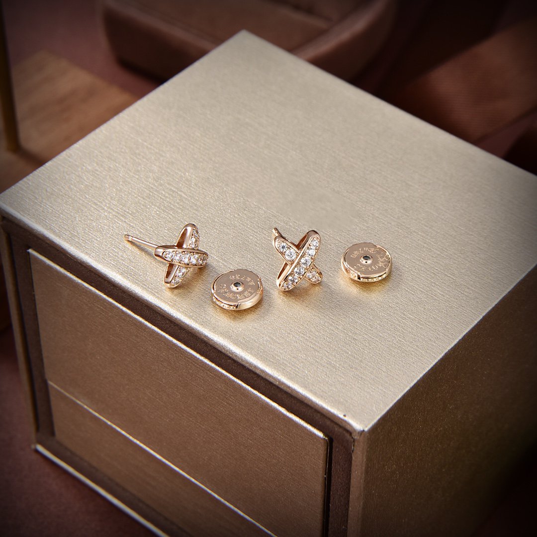 [⭐Aura]JEUX DE GOLD DIAMOND EARRINGS