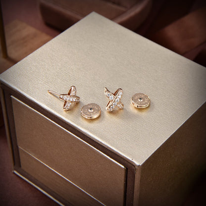 [⭐Aura]JEUX DE GOLD DIAMOND EARRINGS