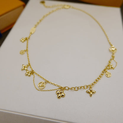 [⭐Aura]BLOOMING SUPPLE NECKLACE BRASS