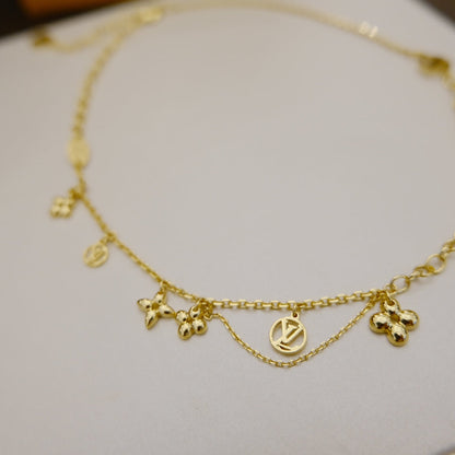 [⭐Aura]BLOOMING SUPPLE NECKLACE BRASS