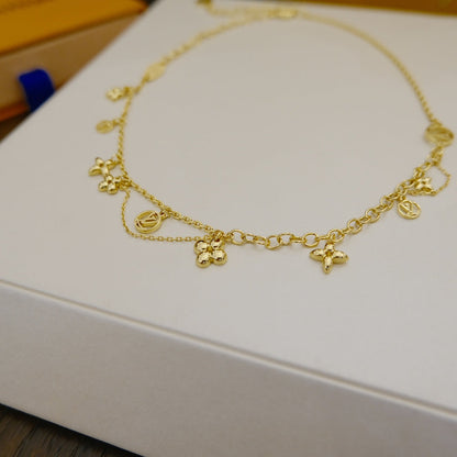[⭐Aura]BLOOMING SUPPLE NECKLACE BRASS