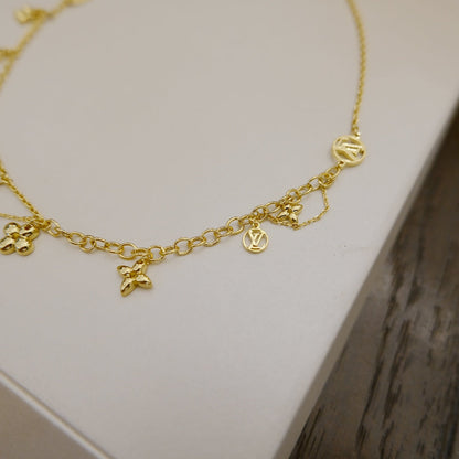 [⭐Aura]BLOOMING SUPPLE NECKLACE BRASS