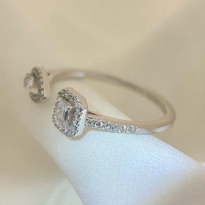 [⭐Aura]MY TWIN TOI & MOI SILVER DIAMOND RING