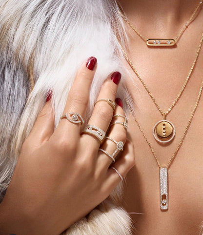 [⭐Aura]Demo MOVE PM NECKLACE PINK GOLD DIAMOND