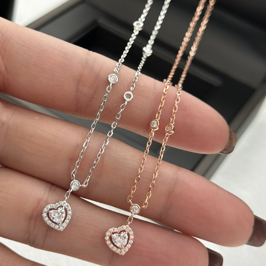 [⭐Aura]JOY HEART DIAMOND NECKLACE