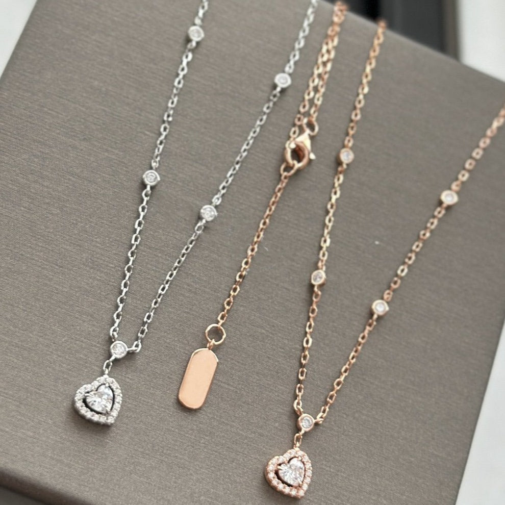 [⭐Aura]JOY HEART DIAMOND NECKLACE