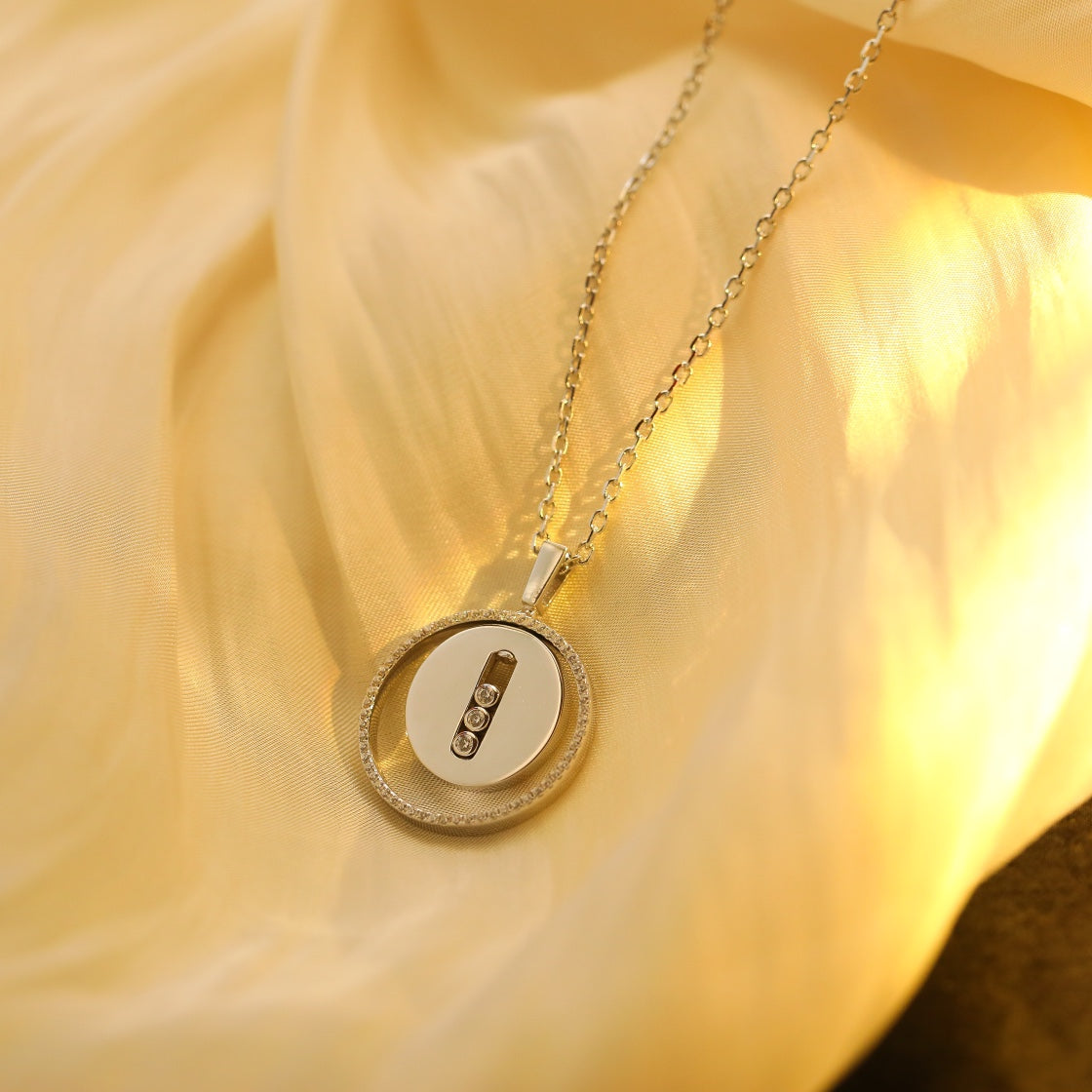 [⭐Aura]Demo MOVE MM SILVER DIAMOND NECKLACE