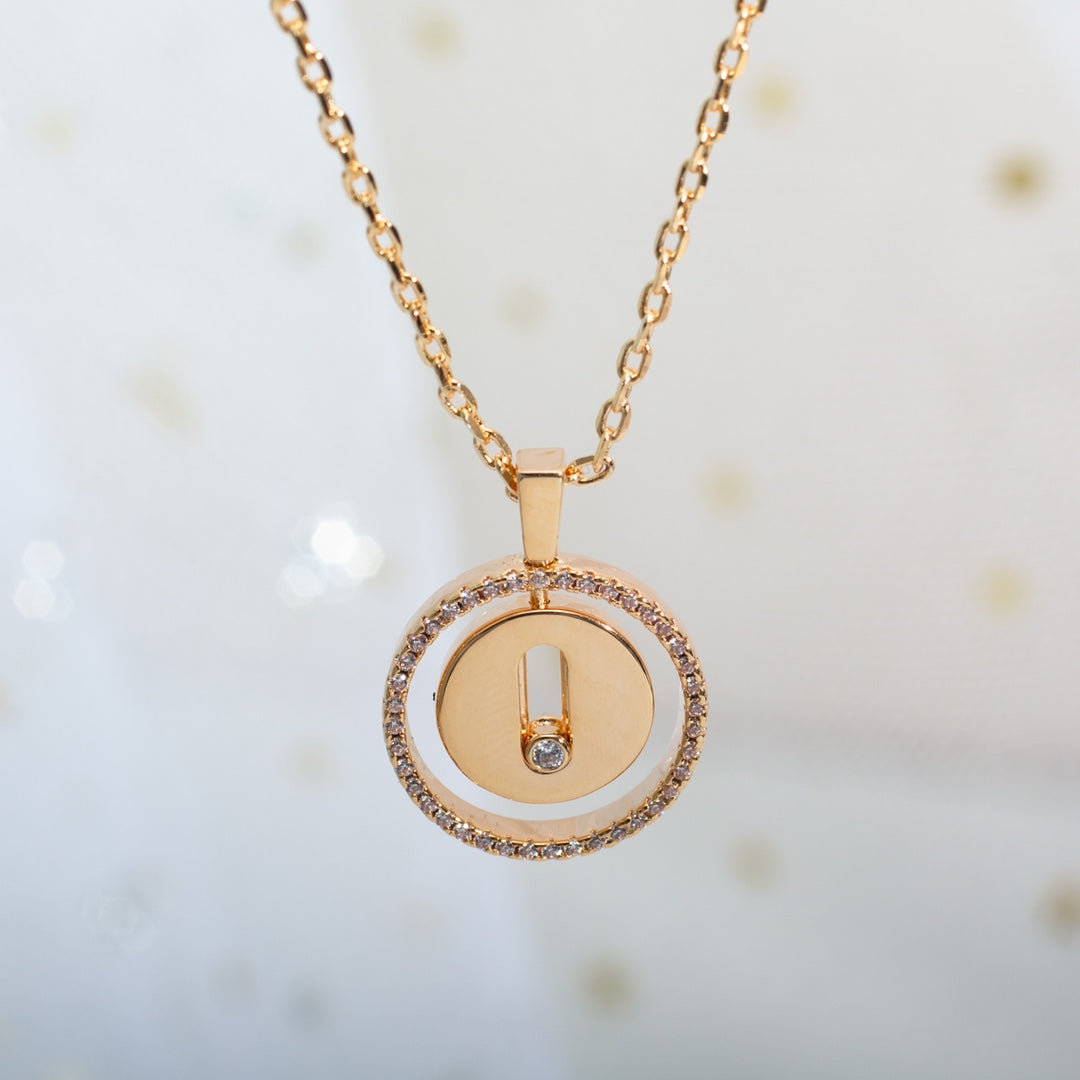 [⭐Aura]Demo MOVE PM NECKLACE PINK GOLD DIAMOND
