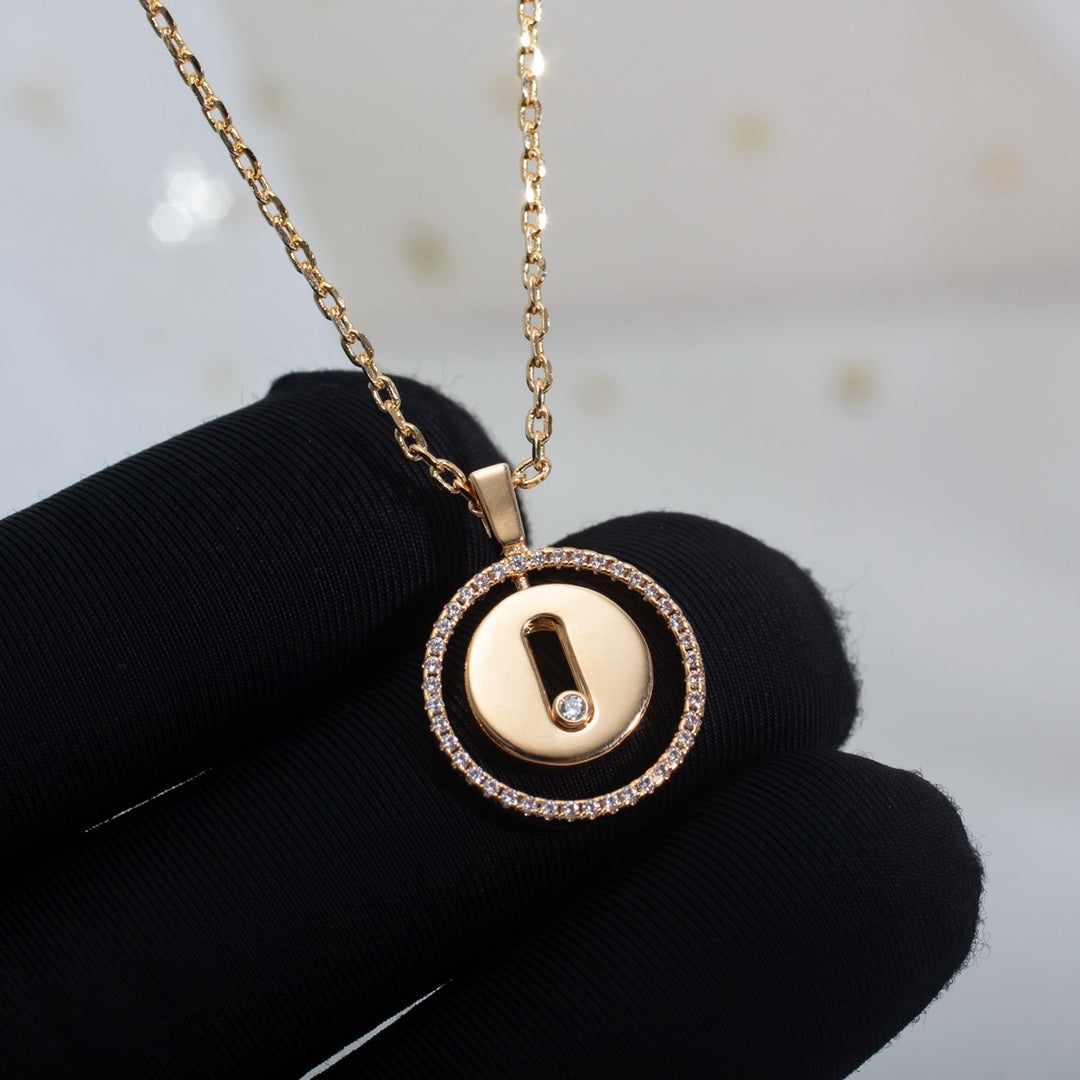 [⭐Aura]Demo MOVE PM NECKLACE PINK GOLD DIAMOND