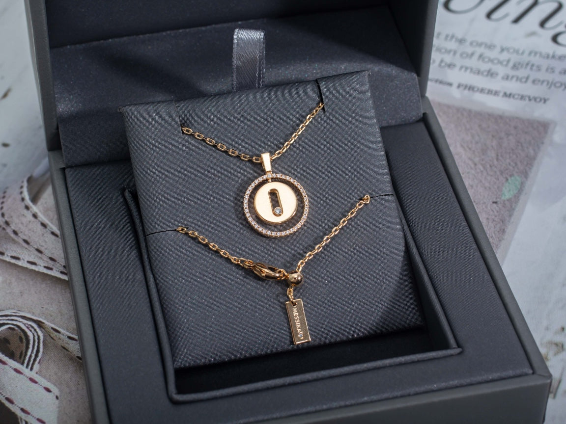 [⭐Aura]Demo MOVE PM NECKLACE PINK GOLD DIAMOND