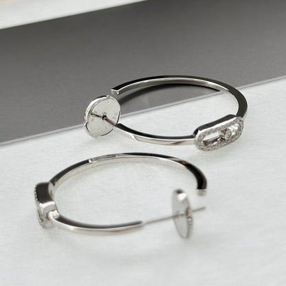 [⭐Aura]CREOLES MOVE UNO PM DIAMOND EARRINGS
