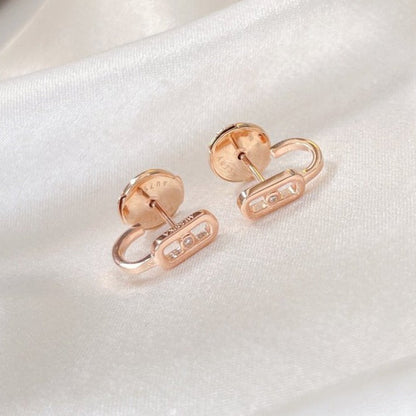 [⭐Aura]CREOLES MOVE UNO MINI 1 DIAMOND EARRINGS