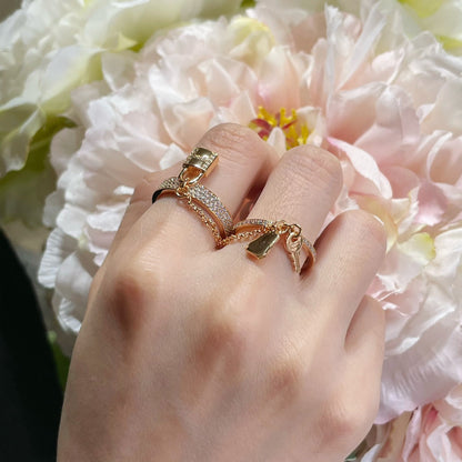 [⭐Aura]HM KELLY CLOCHETTE DOUBLE RING IN  WITH DIAMONDS