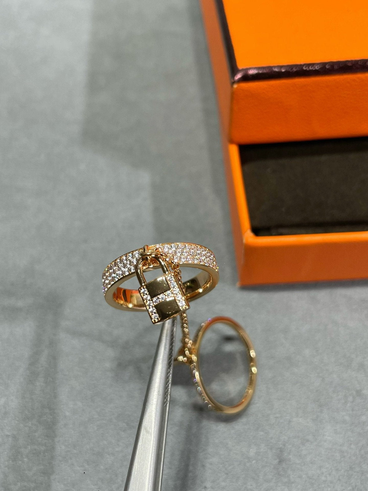[⭐Aura]HM KELLY CLOCHETTE DOUBLE RING IN  WITH DIAMONDS