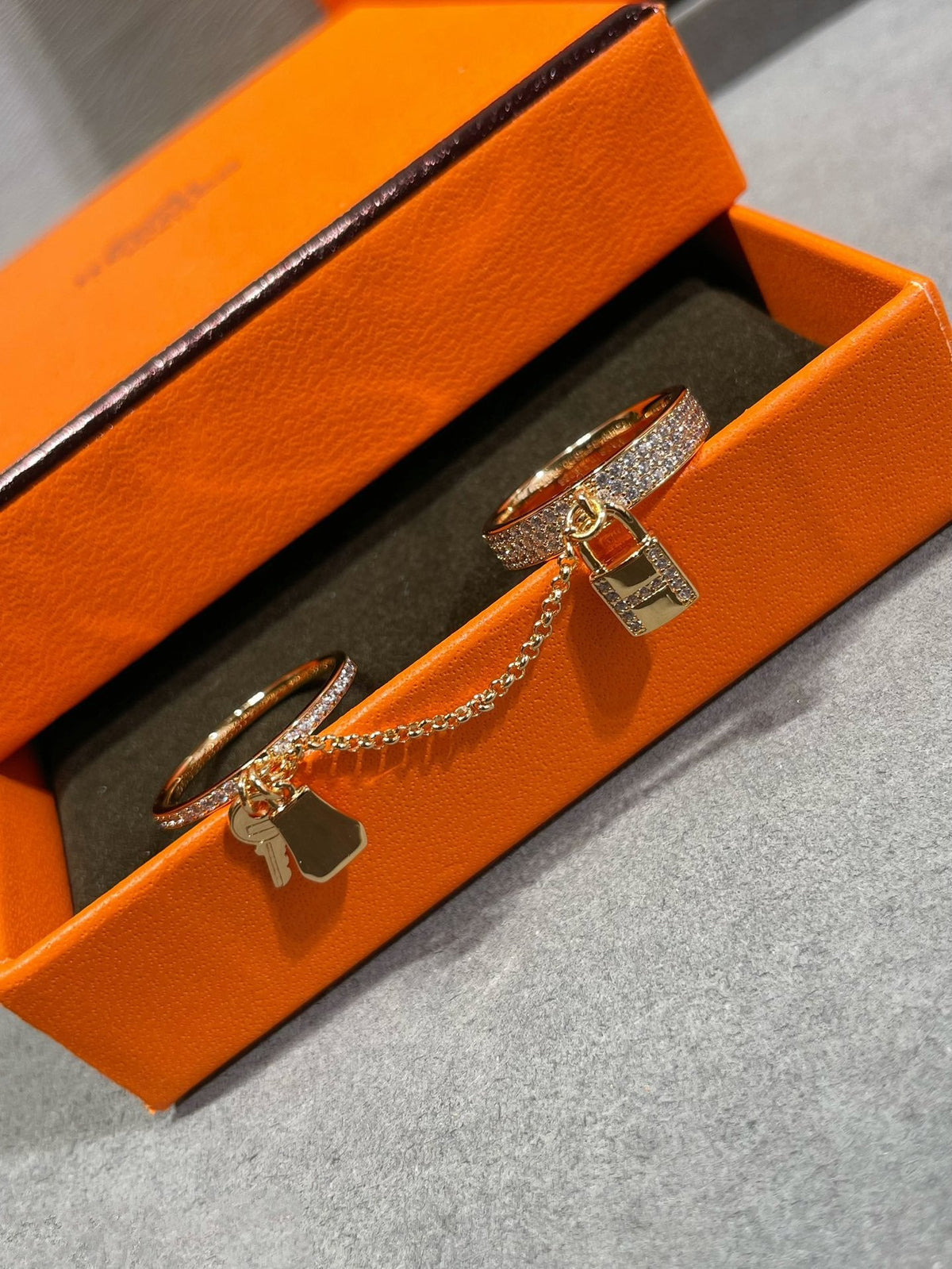 [⭐Aura]HM KELLY CLOCHETTE DOUBLE RING IN  WITH DIAMONDS