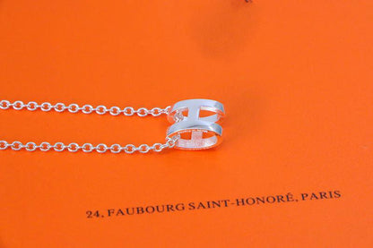 [⭐Aura]HM NECKLACE H LETTER OVAL SERIES