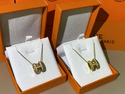 [⭐Aura]HM CLIC YELLOW ENAMEL GOLD NECKLACE
