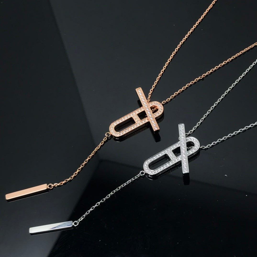 [⭐Aura]HM NECKLACE PLATINUM ROSE GOLD DIAMOND
