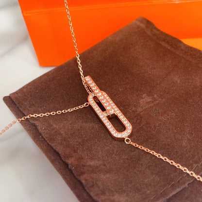 [⭐Aura]HM NECKLACE PLATINUM ROSE GOLD DIAMOND