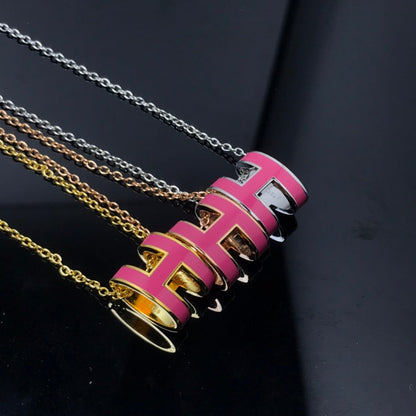 [⭐Aura]H NECKLACE PINK