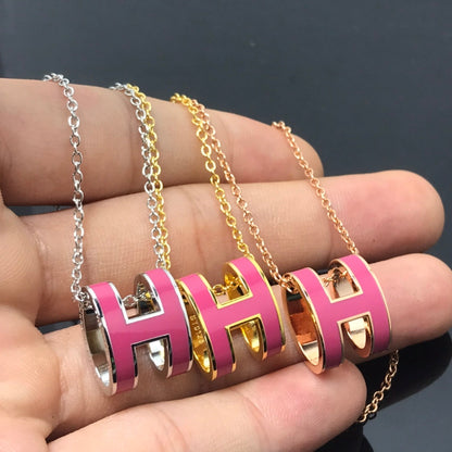 [⭐Aura]H NECKLACE PINK