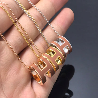 [⭐Aura]H NECKLACE BROWN