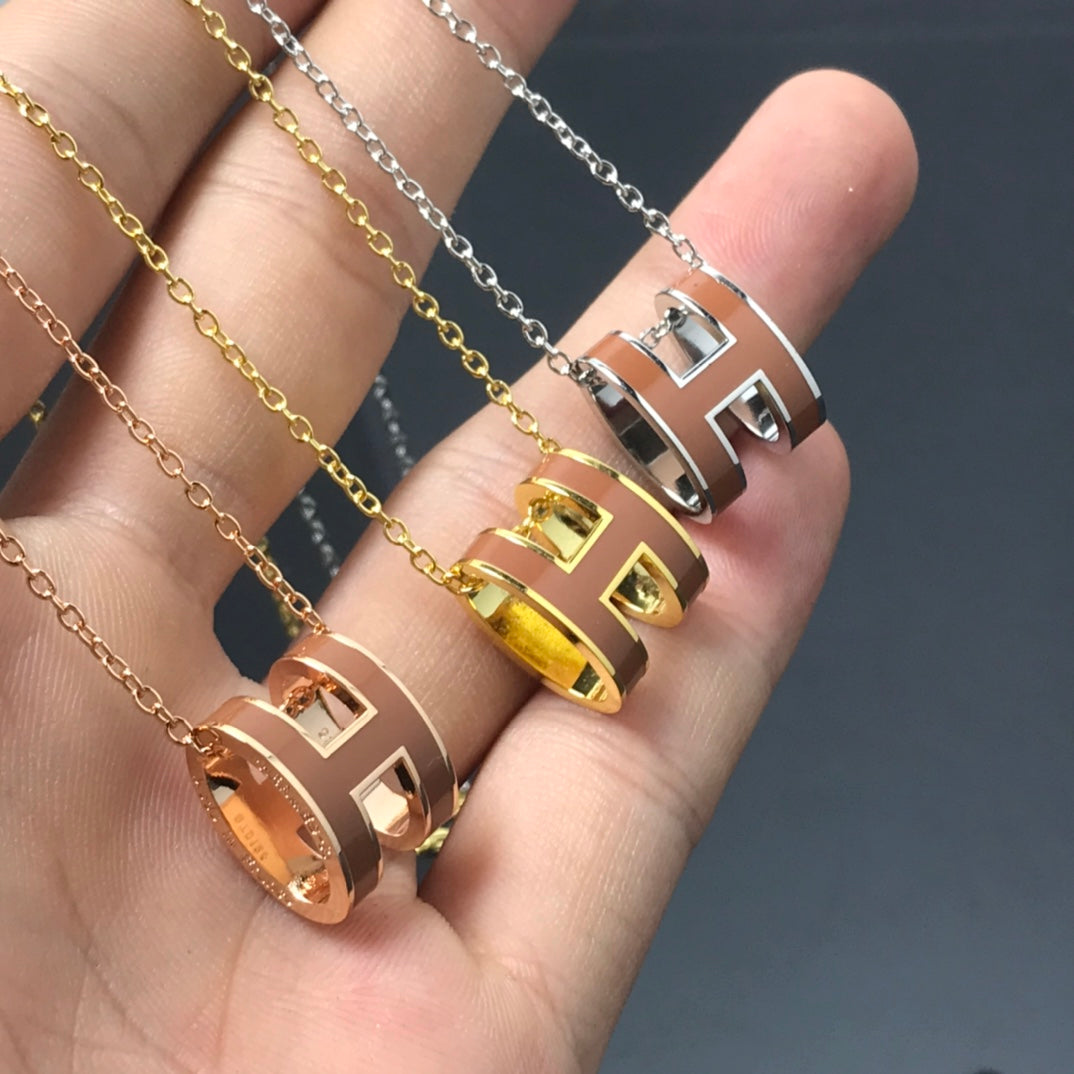 [⭐Aura]H NECKLACE BROWN