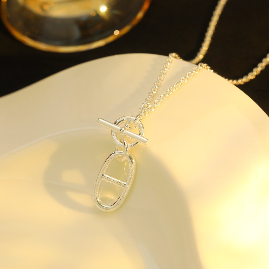 [⭐Aura]HM CHAINE D'ANCRE PENDANT NECKLACE STERLING SILVER