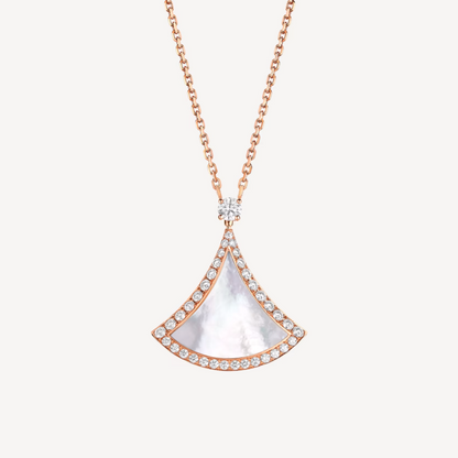[⭐Aura]DREAM MOP DIAMOND PAVED PINK GOLD NECKLACE