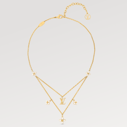 [⭐Aura]FLOWERGRAM GOLD MOP DOUBLE ROW NECKLACE