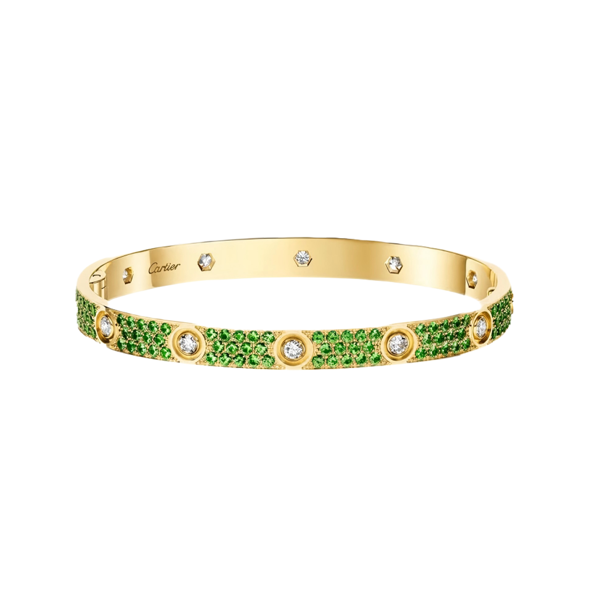 [⭐Aura]2026 PAVE GEMSTONE LOVE BRACELET 6.1MM 10 DIAMONDS