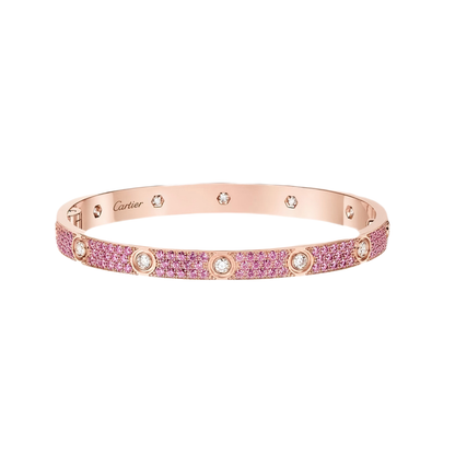 [⭐Aura]2026 PAVE GEMSTONE LOVE BRACELET 6.1MM 10 DIAMONDS